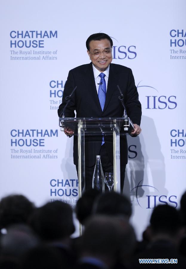 Ли Кэцян выступил в Лондоне с речью на тему "Совместно построим прекрасный мир, отличающийся толерантным развитием"