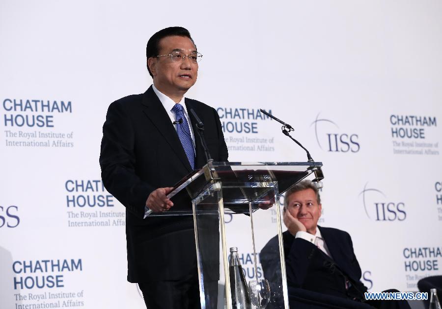 Ли Кэцян выступил в Лондоне с речью на тему "Совместно построим прекрасный мир, отличающийся толерантным развитием"