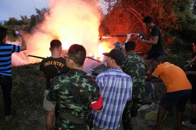 Жертвами крушения военного вертолета в Таиланде стали 9 человек