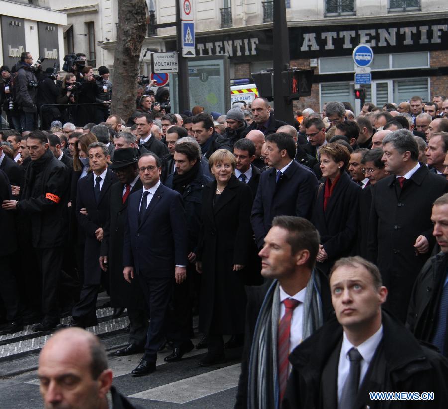 В Париже состоялся антитеррористический марш
