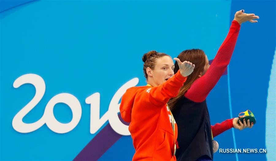 Венгерская спортсменка Катинка Хошсу установила мировой рекорд в комплексом плавании на 400 на ОИ в Рио