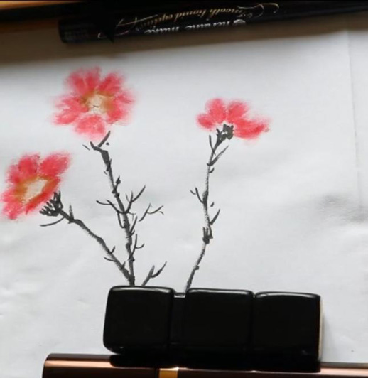 Китаец нарисовал парк Юйюань косметикой дорогих брендов