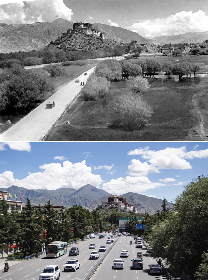 Развитие Тибета за 70 лет в фотографиях 