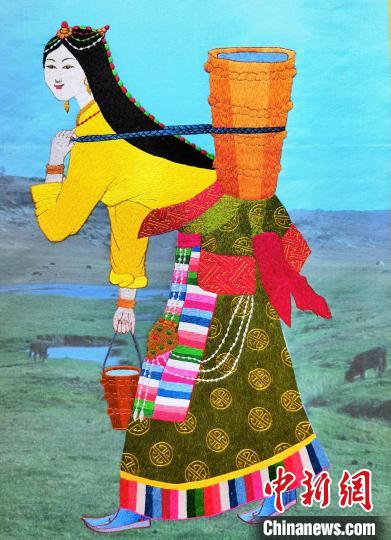 Изящные вышитые работы уезда Гуйнань в Тибете