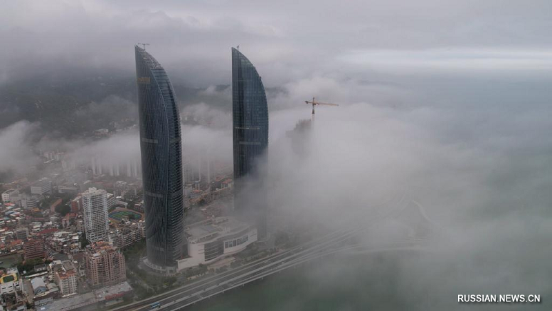 Сказочный адвективный туман над Сямэнем