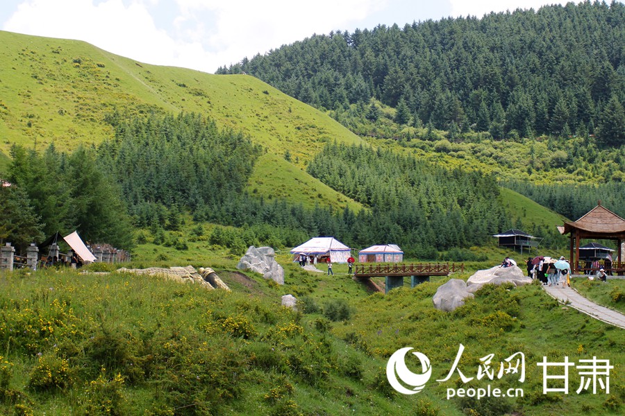 Живописное пастбище в провинции Ганьсу привлекает туристов