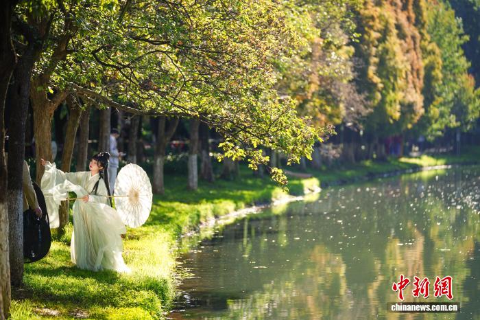 Красота Куньмина в начале зимы привлекает горожан