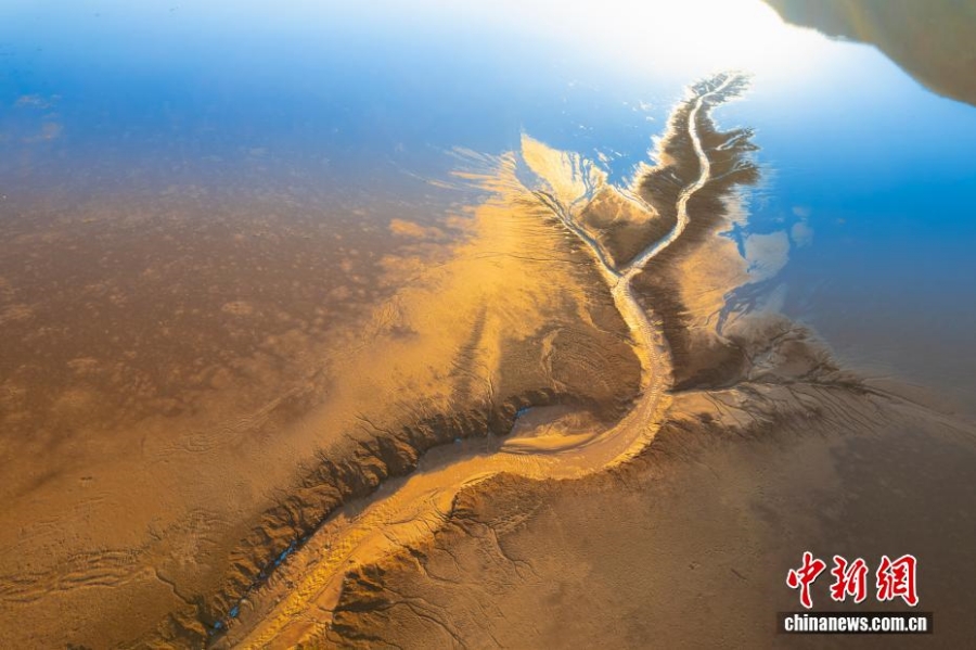 Искусство воды: ?приливные деревья? в водохранилище Люцзяся в Ганьсу